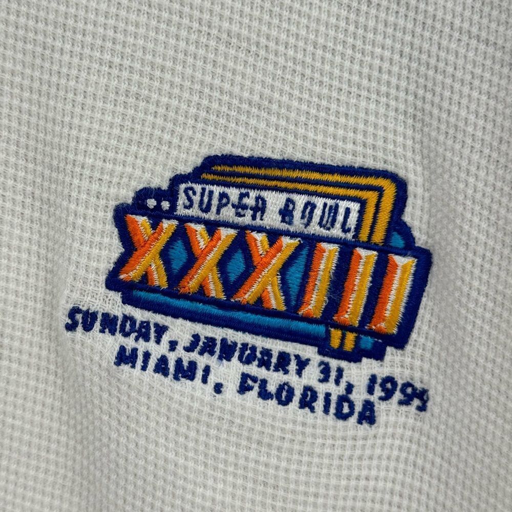 STARTER 1990's Vintage‎ Super Bowl XXXIII Multicolor Polo Shirt Size Medium - Picture 8 of 10